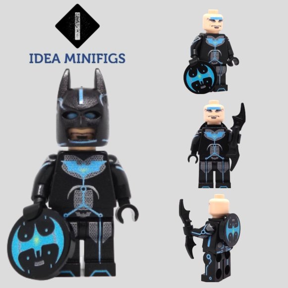 Pair of Batman Vs Superman Tron Hybrid Custom UV Print on Lego Minifigures - Picture 4 of 7